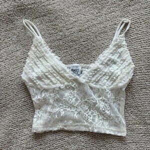 White Lace Crop Top